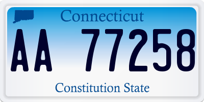 CT license plate AA77258