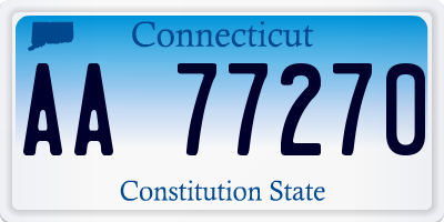 CT license plate AA77270