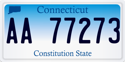 CT license plate AA77273