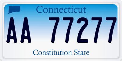 CT license plate AA77277