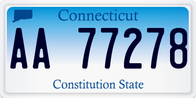 CT license plate AA77278