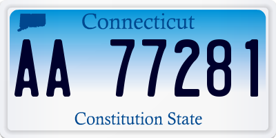 CT license plate AA77281