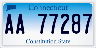 CT license plate AA77287