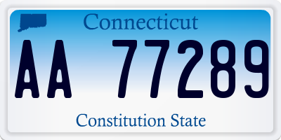 CT license plate AA77289