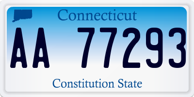 CT license plate AA77293