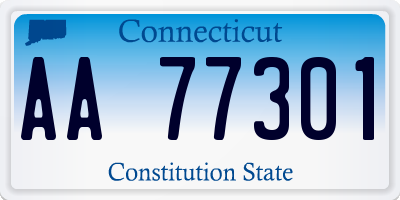 CT license plate AA77301