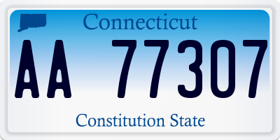 CT license plate AA77307