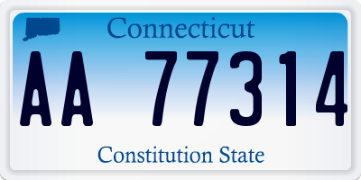 CT license plate AA77314