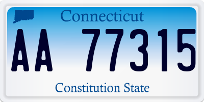 CT license plate AA77315