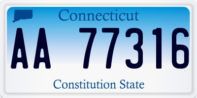 CT license plate AA77316