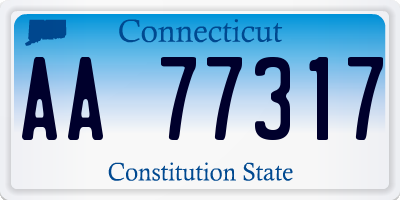 CT license plate AA77317