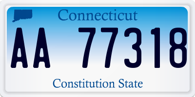 CT license plate AA77318