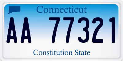 CT license plate AA77321