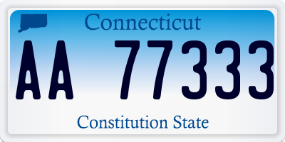 CT license plate AA77333