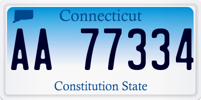 CT license plate AA77334