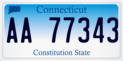 CT license plate AA77343