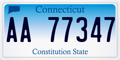 CT license plate AA77347