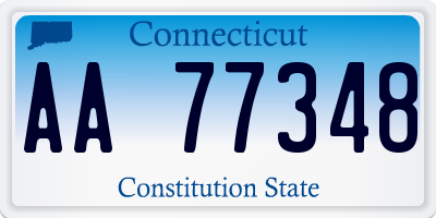 CT license plate AA77348