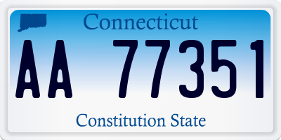 CT license plate AA77351