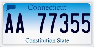 CT license plate AA77355