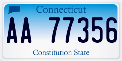 CT license plate AA77356