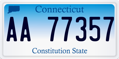 CT license plate AA77357