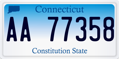 CT license plate AA77358