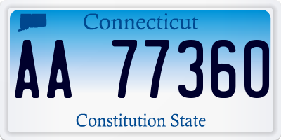 CT license plate AA77360