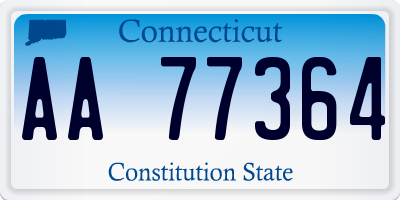 CT license plate AA77364