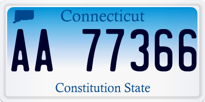 CT license plate AA77366