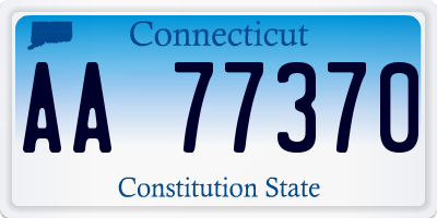 CT license plate AA77370