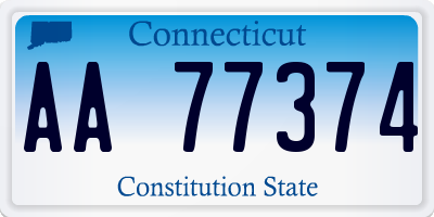 CT license plate AA77374