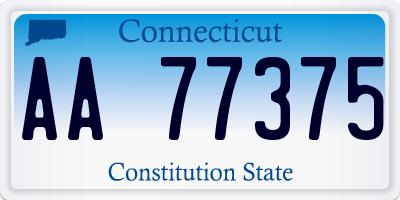 CT license plate AA77375