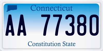 CT license plate AA77380