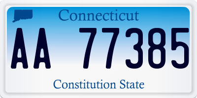 CT license plate AA77385