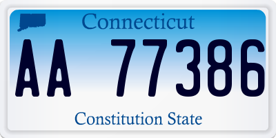 CT license plate AA77386