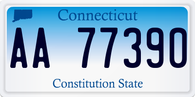 CT license plate AA77390