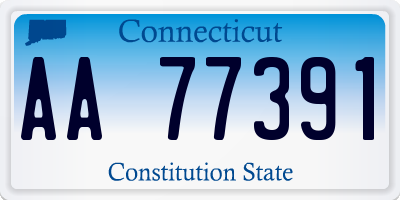 CT license plate AA77391