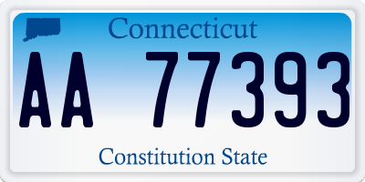 CT license plate AA77393