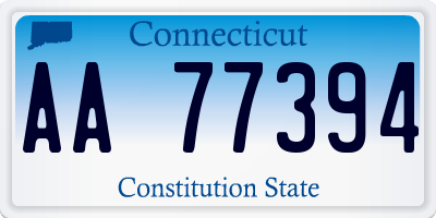 CT license plate AA77394