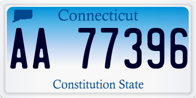 CT license plate AA77396