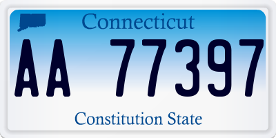 CT license plate AA77397