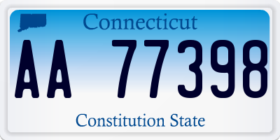 CT license plate AA77398