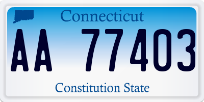 CT license plate AA77403