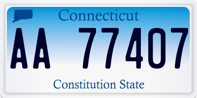 CT license plate AA77407