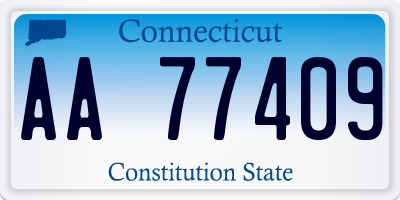 CT license plate AA77409