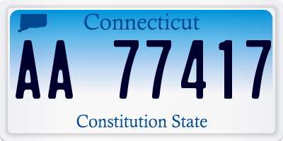 CT license plate AA77417
