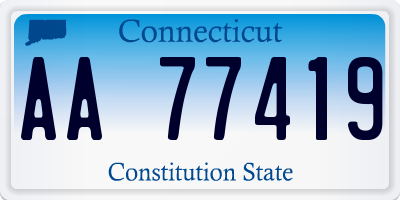 CT license plate AA77419