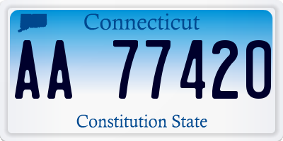 CT license plate AA77420