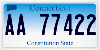 CT license plate AA77422